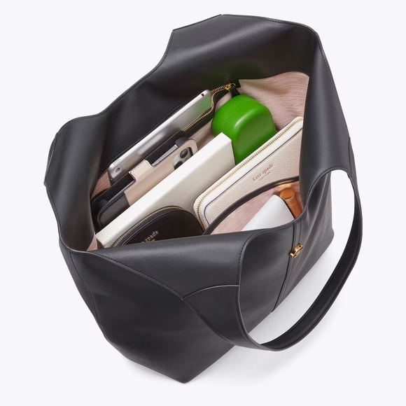 Kate Spade Dakota Large Smooth Napa Leather Tote - Black - Picture 6 of 8